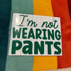 I’m Not Wearing Pants Vinyl Decal ✨